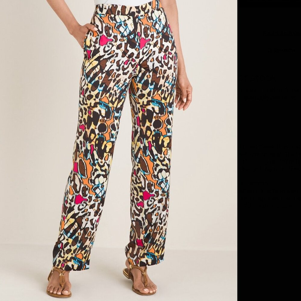 Animal-Print Straight-Leg Pants